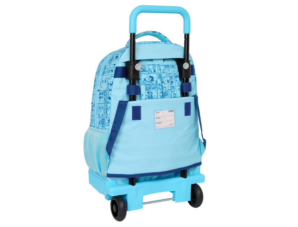 MOCHILA SAFTA GRANDE CON RUEDAS COMPACT EXTRAIBLE SNOOPY LOVE 450X330X220 MM