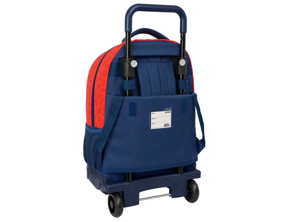 MOCHILA SAFTA GRANDE CON RUEDAS COMPACT EXTRAIBLE SUPER MARIO TRICK 450X330X220 MM