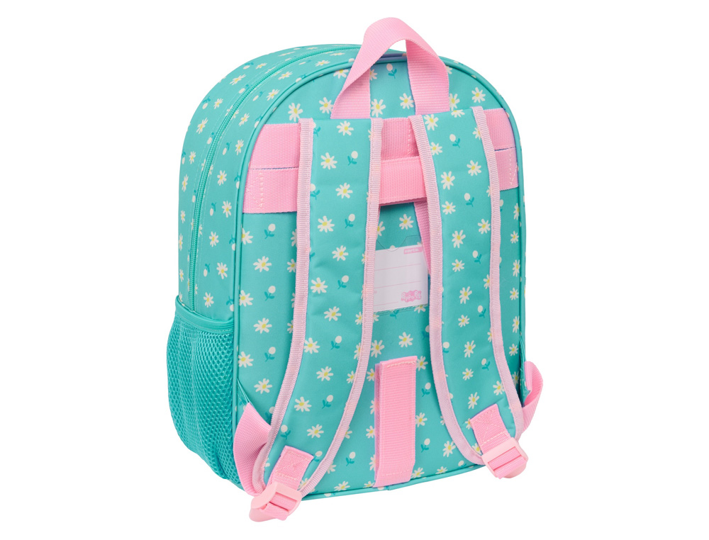 MOCHILA SAFTA INFANTIL ADAPTABLE A CARRO PEPPA PIG PRETTY FLOWERS 340X260X110 MM
