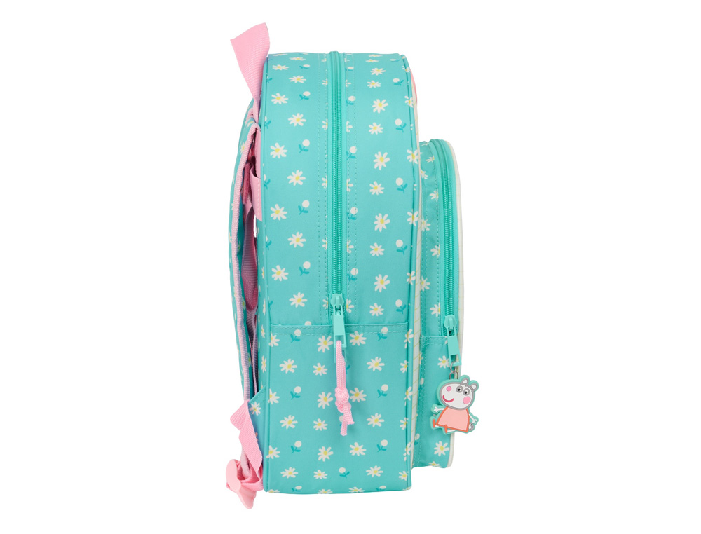 MOCHILA SAFTA INFANTIL ADAPTABLE A CARRO PEPPA PIG PRETTY FLOWERS 340X260X110 MM