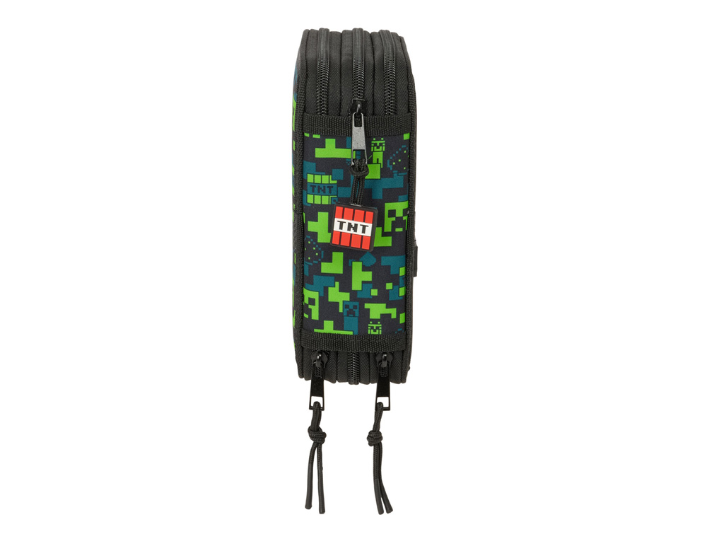 PLUMIER ESCOLAR SAFTA TRIPLE 37 PIEZAS MINECRAFT TNT 195X125X55 MM