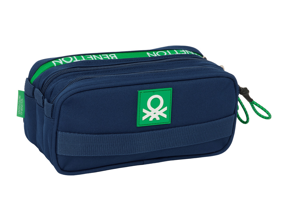 BOLSO ESCOLAR PORTATODO SAFTA TRIPLE BIG BENETTON GREEN 100X215X80 MM