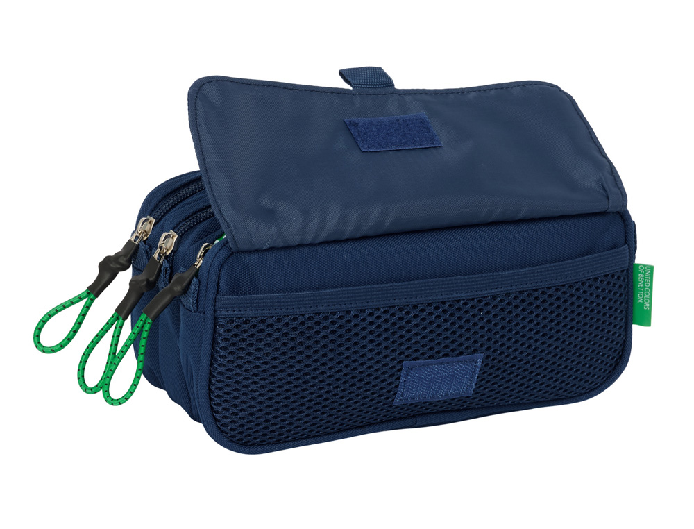 BOLSO ESCOLAR PORTATODO SAFTA TRIPLE BIG BENETTON GREEN 100X215X80 MM
