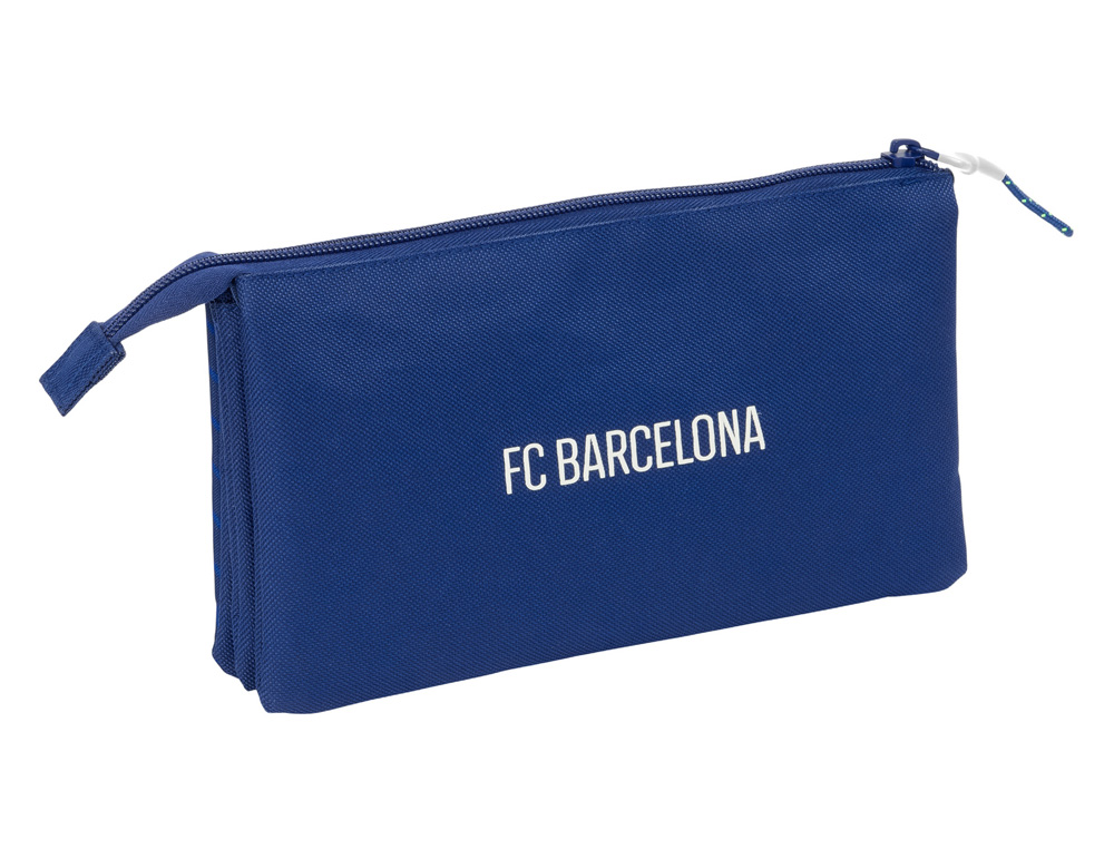 BOLSO ESCOLAR PORTATODO SAFTA TRIPLE F.C. BARCELONA NAVY BLUE 120X220X30 MM