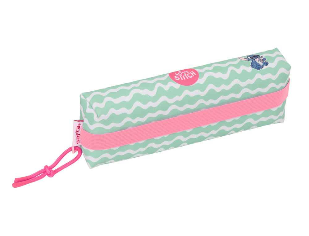 BOLSO ESCOLAR PORTATODO SAFTA RECTANGULAR CON GOMA ELASTICA 22CM STITCH ICE CREAM 40X220X70 MM