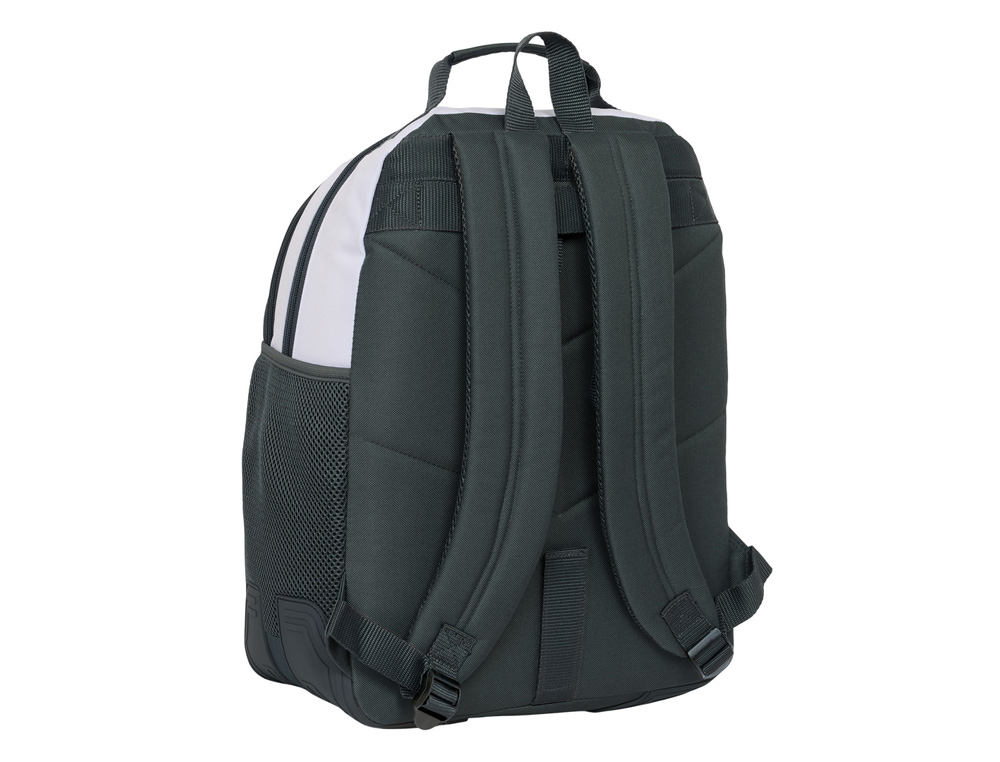 MOCHILA SAFTA DOBLE CON CANTONERAS ADAPTABLE A CARRO REAL MADRID 1 EQUIPACION 25/26 420X320X150 MM