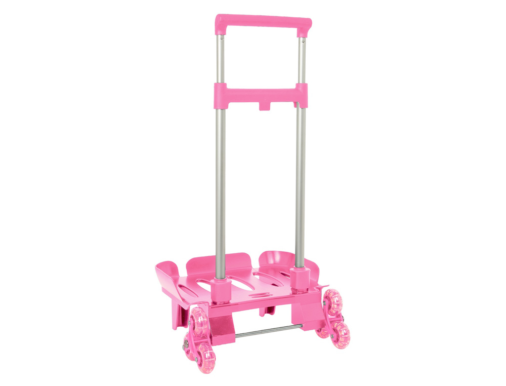 CARRO ESCOLAR SAFTA PORTAMOCHILA PLEGABLE TRIPLE ROSA CLARO 880X320X235 MM