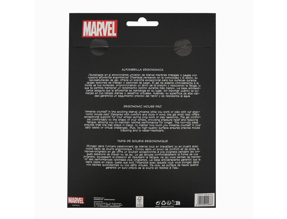 ALFOMBRILLA PARA RATON WONDEE GEL ERGONOMICA MARVEL COMICS