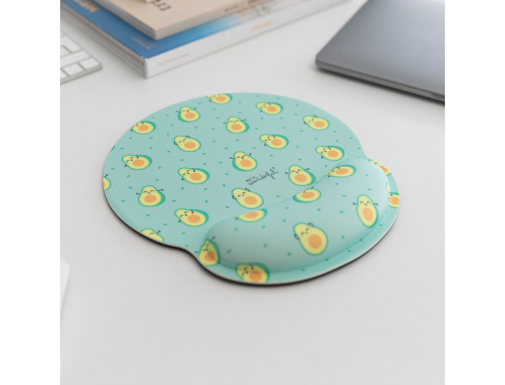 ALFOMBRILLA DE RATON MR WONDERFUL DE GEL ERGONOMICA AGUACATES 250X230 MM