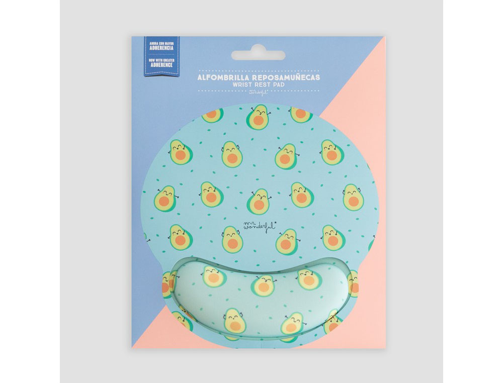 ALFOMBRILLA DE RATON MR WONDERFUL DE GEL ERGONOMICA AGUACATES 250X230 MM