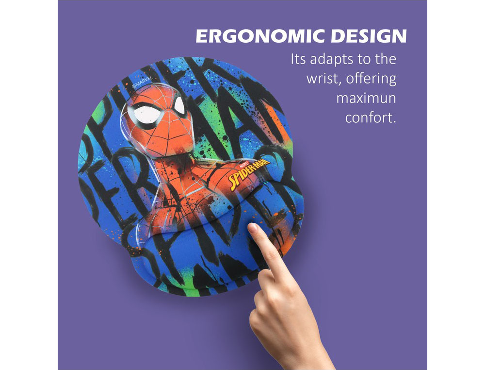 ALFOMBRILLA DE RATON MARVEL DE GEL ERGONOMICA SPIDERMAN 250X230 MM