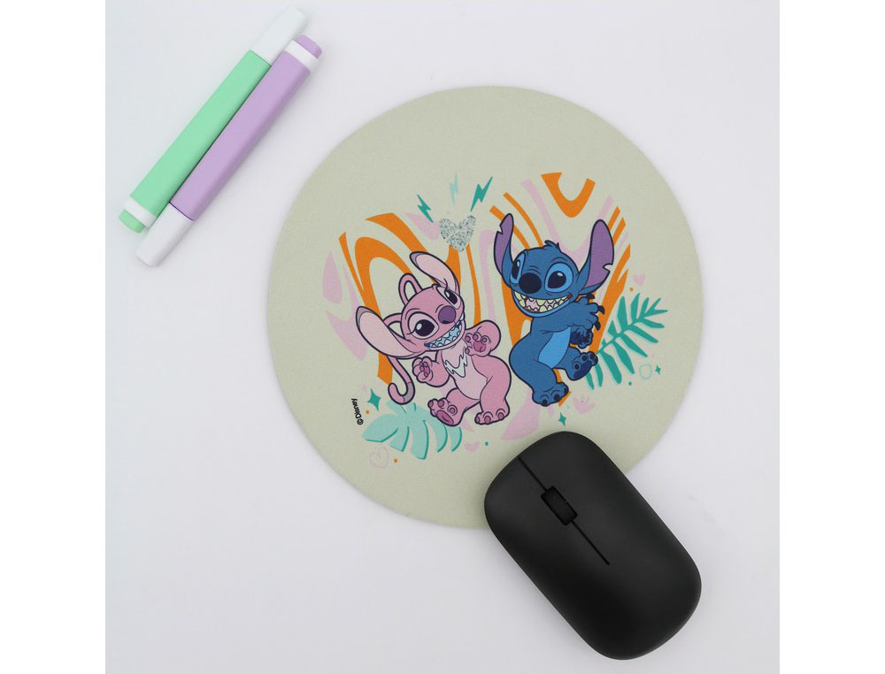 ALFOMBRILLA DE RATON LILO&STITCH REDONDA STITCH & ANGEL 200 MM