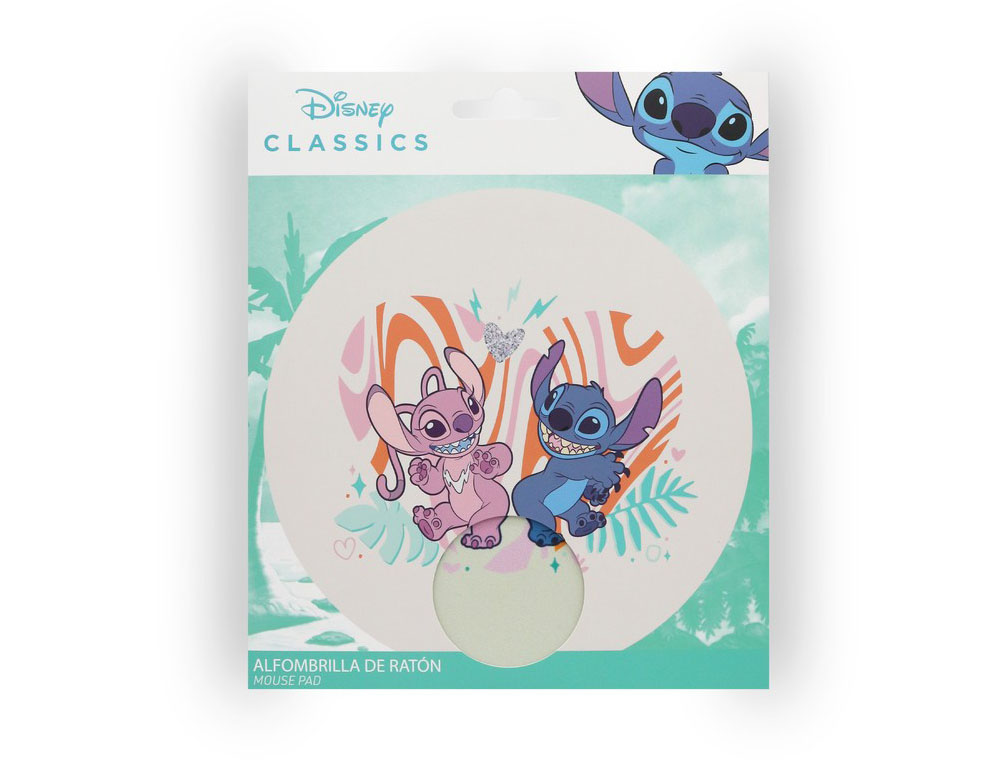ALFOMBRILLA DE RATON LILO&STITCH REDONDA STITCH & ANGEL 200 MM