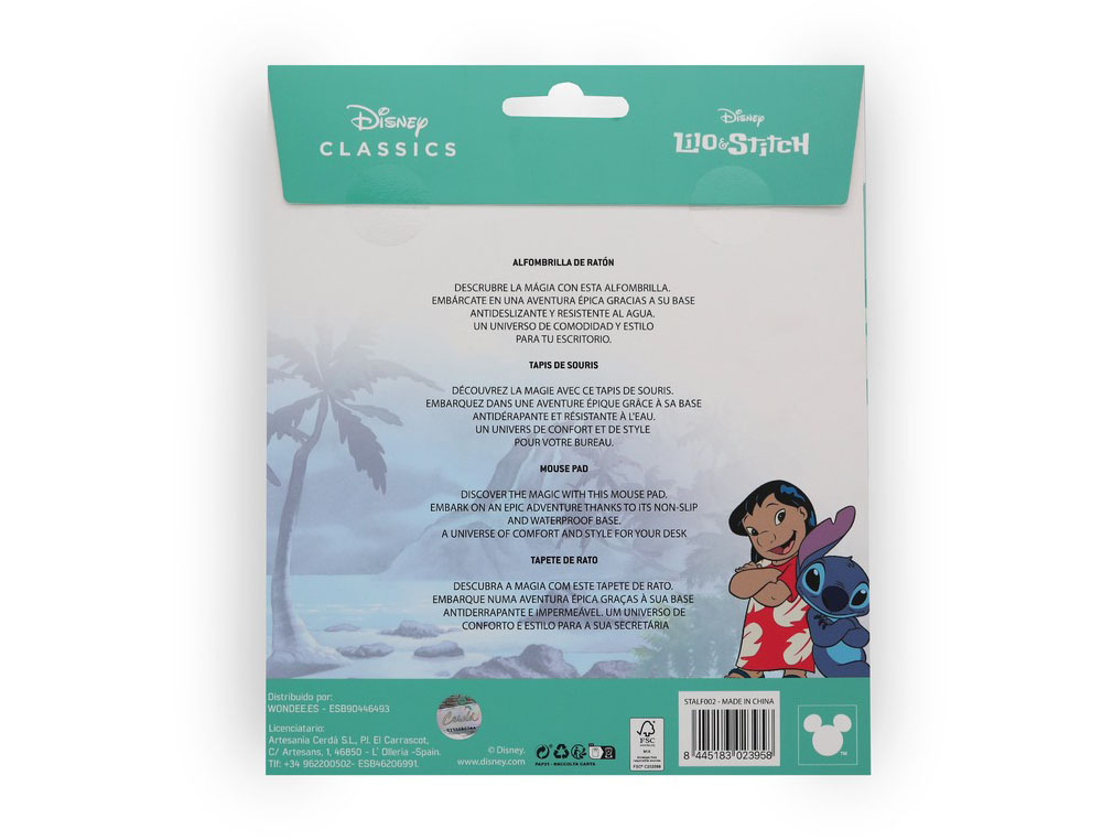 ALFOMBRILLA DE RATON LILO&STITCH REDONDA STITCH & ANGEL 200 MM