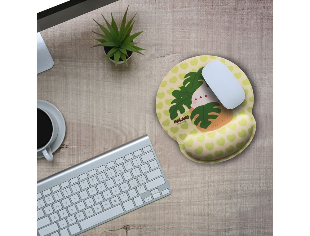 ALFOMBRILLA DE RATON MOLANG DE GEL ERGONOMICA GREEN ADDICT 250X230 MM