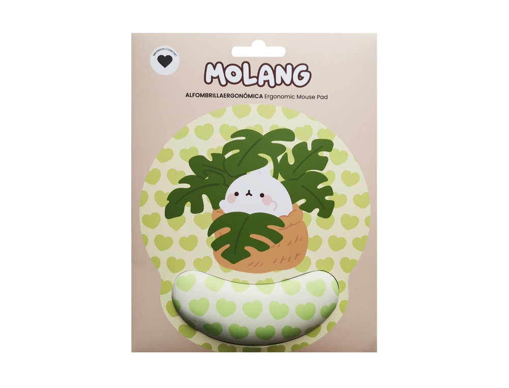 ALFOMBRILLA DE RATON MOLANG DE GEL ERGONOMICA GREEN ADDICT 250X230 MM