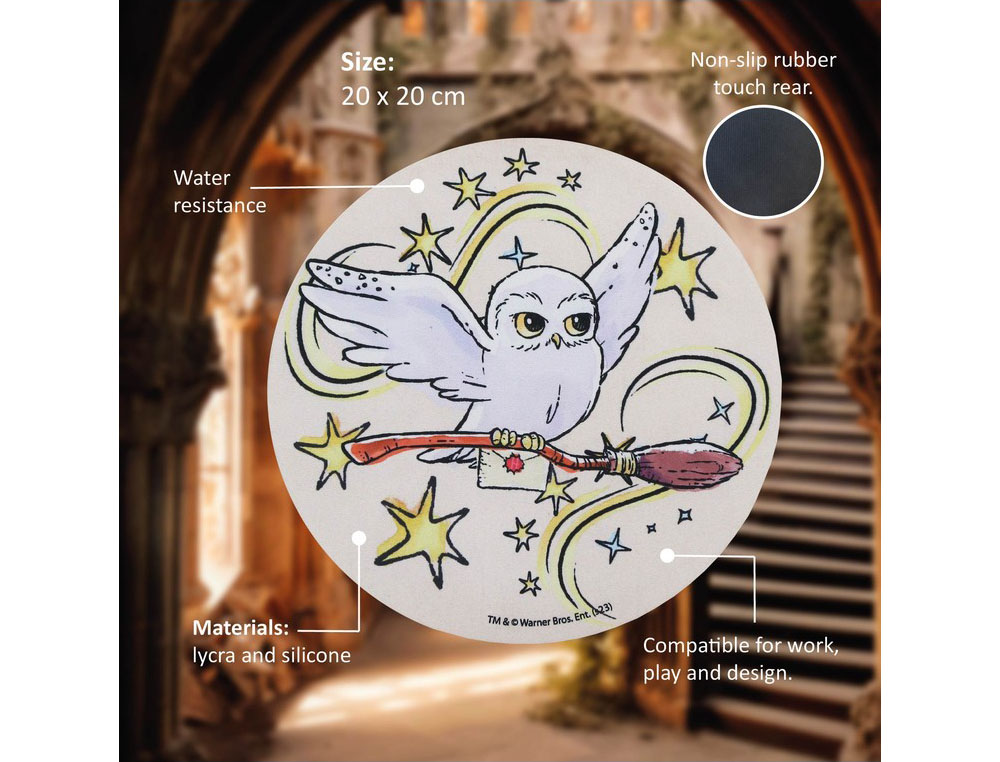 ALFOMBRILLA DE RATON HARRY POTTER REDONDA HEDWIG 200 MM