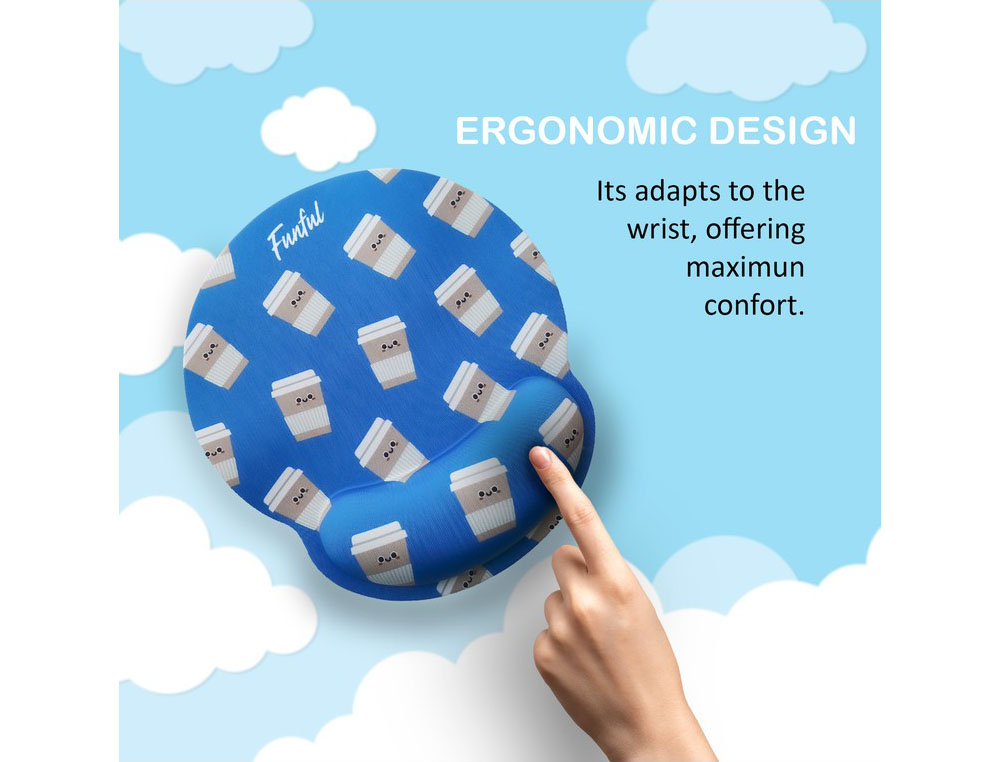 ALFOMBRILLA DE RATON FUNFUL DE GEL ERGONOMICA CAFE 250X230 MM