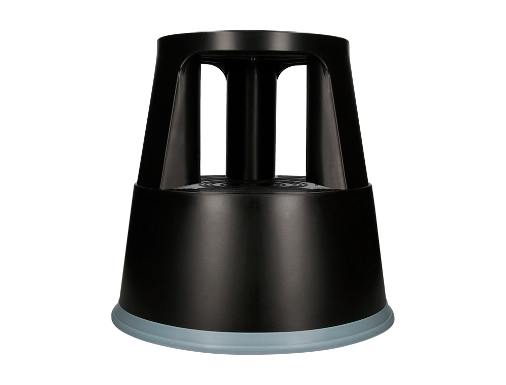 TABURETE Q-CONNECT RUEDAS RETRACTILES TRES RUEDAS DOS NIVELES COLOR NEGRO