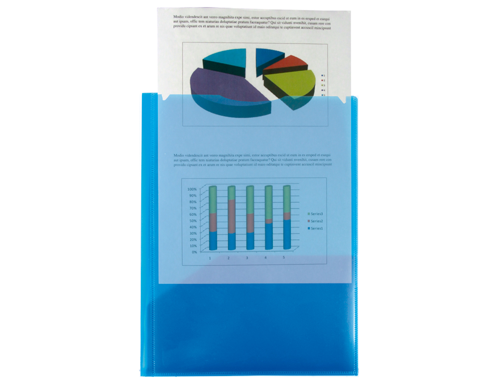CARPETA LIDERPAPEL DOSSIER DOS BOLSAS CANGURO 45682 POLIPROPILENO DIN A4 AZUL