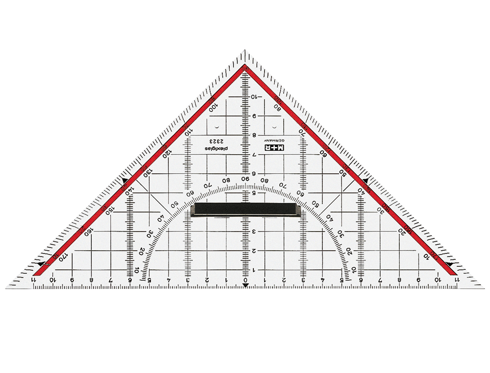 ESCUADRA M+R GEOMETRIA 25 CM PLASTICO CRISTAL