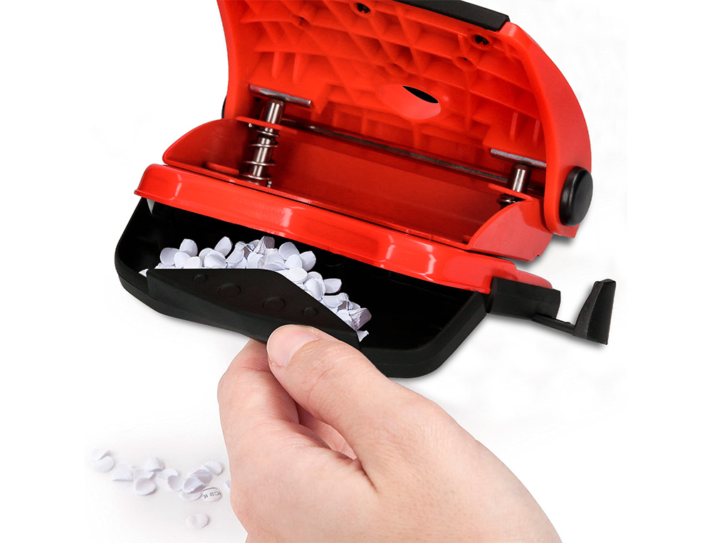 TALADRADOR Q-CONNECT KF02156 ROJO ABERTURA 2 MM CAPACIDAD 20 HOJAS