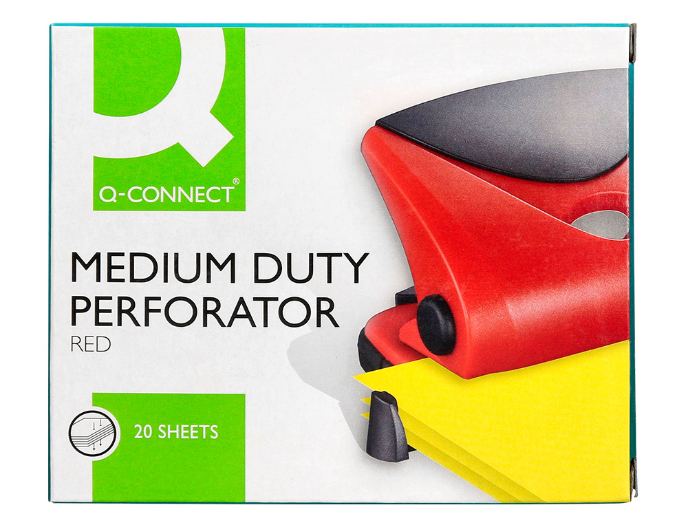 TALADRADOR Q-CONNECT KF02156 ROJO ABERTURA 2 MM CAPACIDAD 20 HOJAS