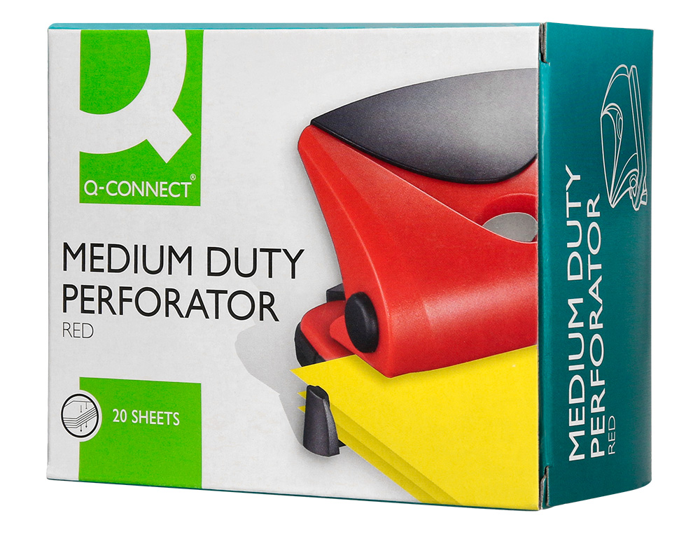 TALADRADOR Q-CONNECT KF02156 ROJO ABERTURA 2 MM CAPACIDAD 20 HOJAS