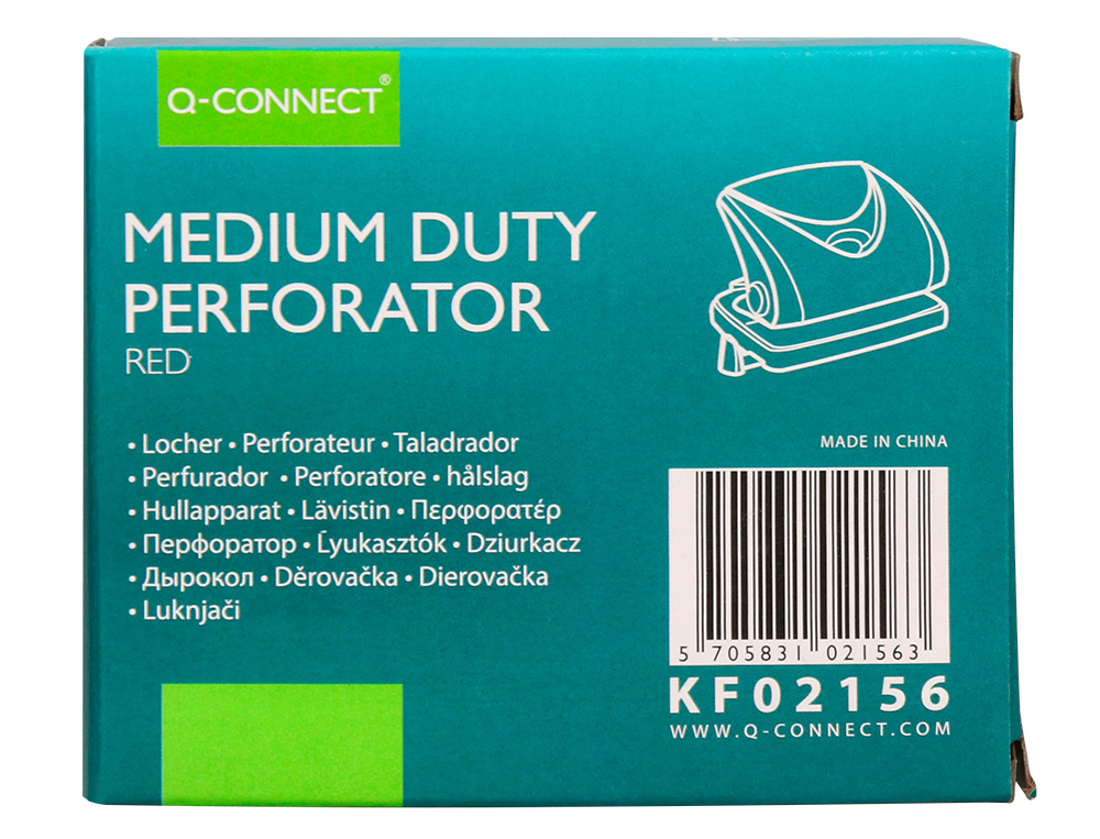 TALADRADOR Q-CONNECT KF02156 ROJO ABERTURA 2 MM CAPACIDAD 20 HOJAS