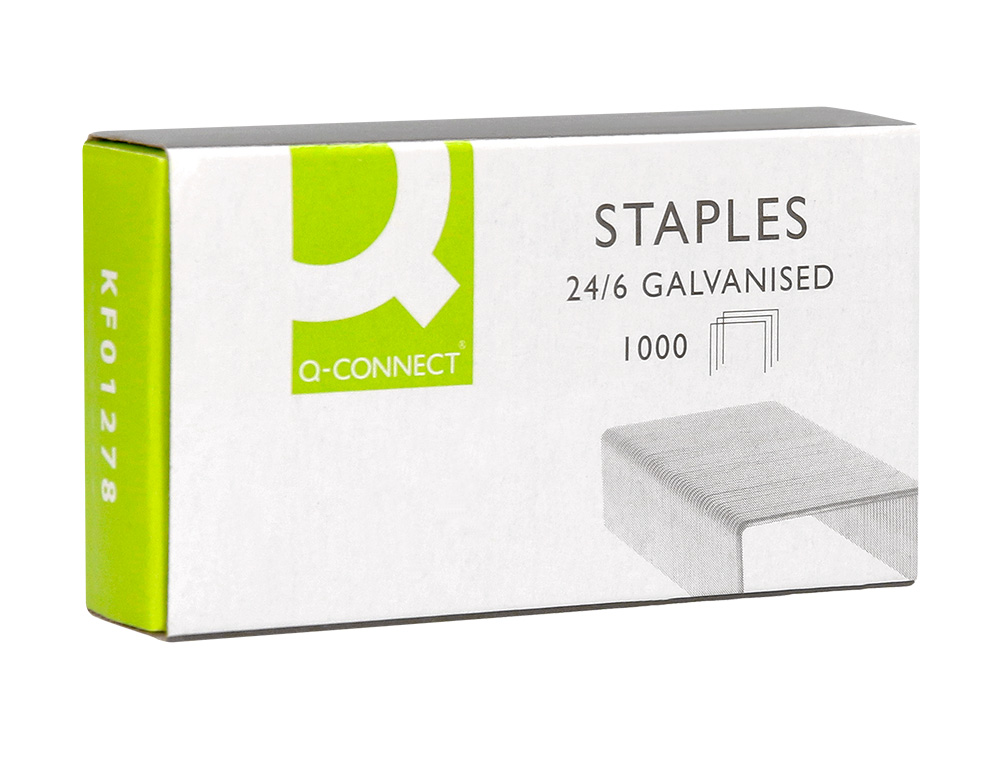 GRAPAS Q-CONNECT N 22/6 24/6 GALVANIZADAS CAJA DE 1000 UNIDADES