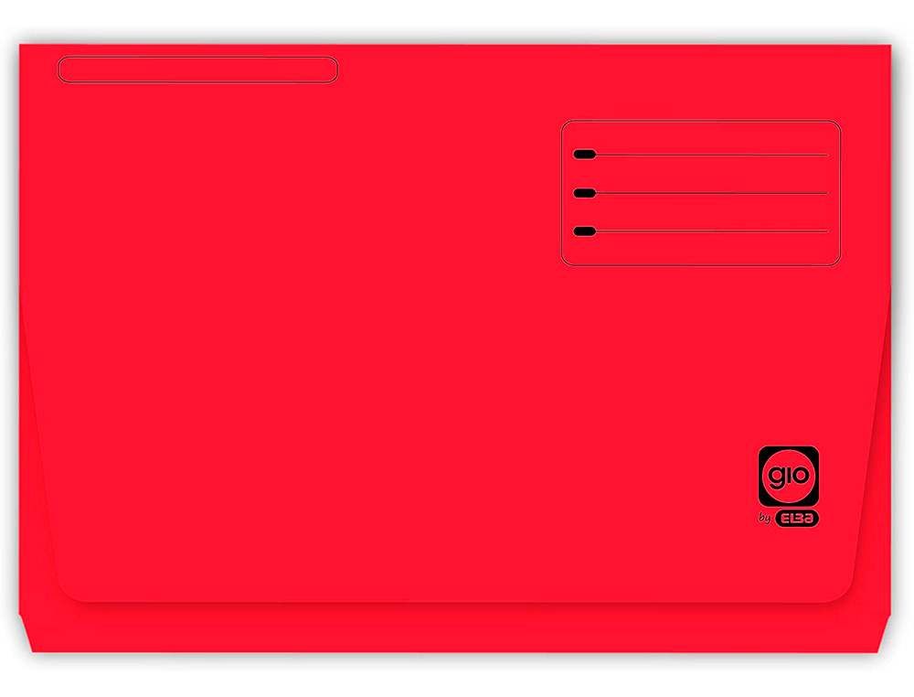 SUBCARPETA CARTULINA GIO FOLIO POCKET ROJO CON BOLSA Y SOLAPA 320G/M2