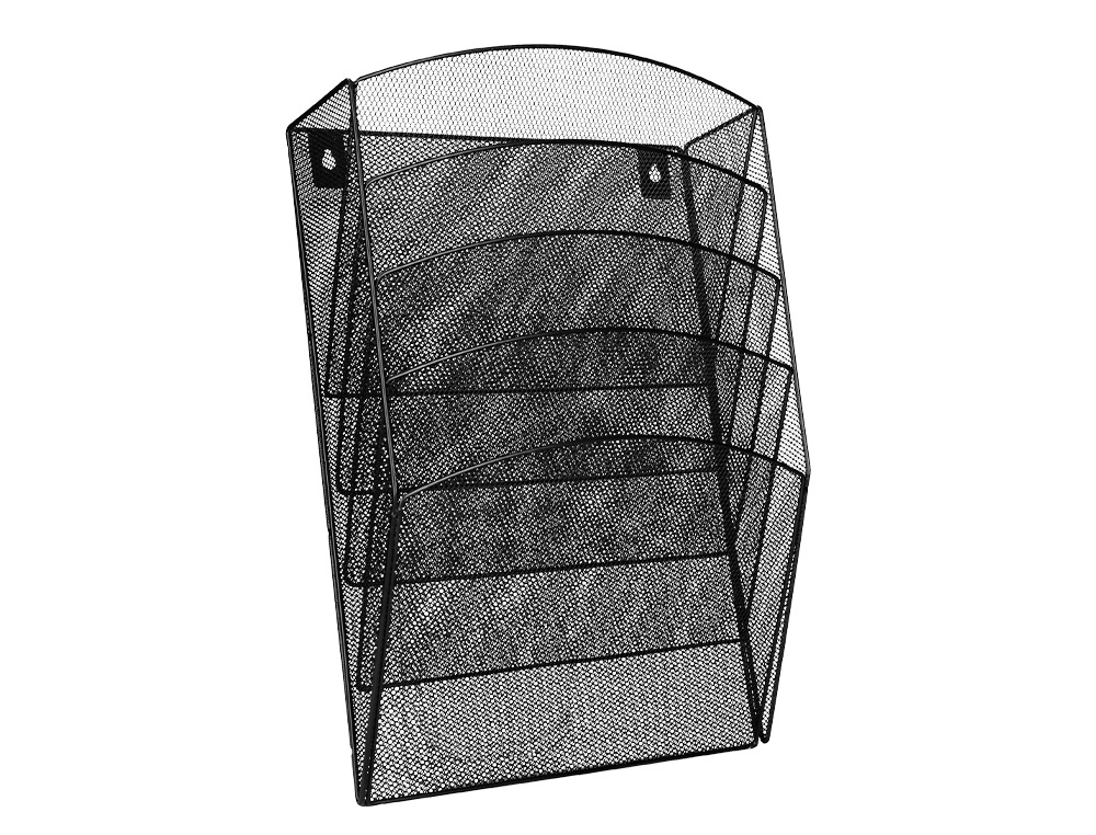 EXPOSITOR MURAL Q-CONNECT DE PARED 5 BANDEJAS DIN A4 NEGRO 9,3X31,5X44 CM