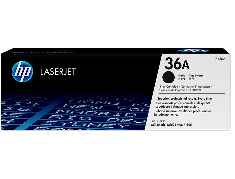 TONER HP LASERJET P1505/1505N M1120/N M1522N/NF NEGRO -2.000 PAG.- 36A
