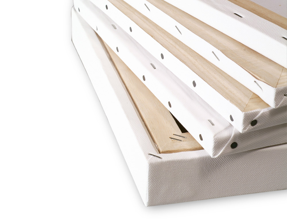 BASTIDOR LIDERPAPEL 8F LIENZO GRAPADO TRASERO ALGODON 100% MARCO PAWLONIA 1,8X3,8 CM BORDES MADERA 46X38 CM