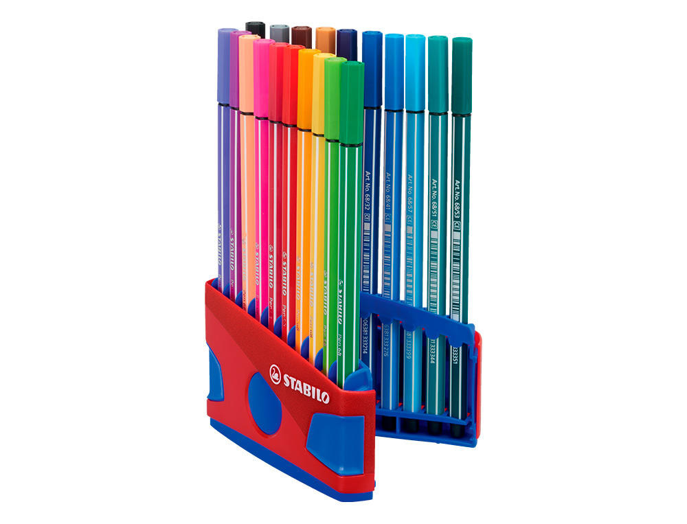 ROTULADOR STABILO PUNTA DE FIBRA PEN 68 COLOR PARADE ESTUCHE DE 20 UNIDADES COLORES SURTIDOS