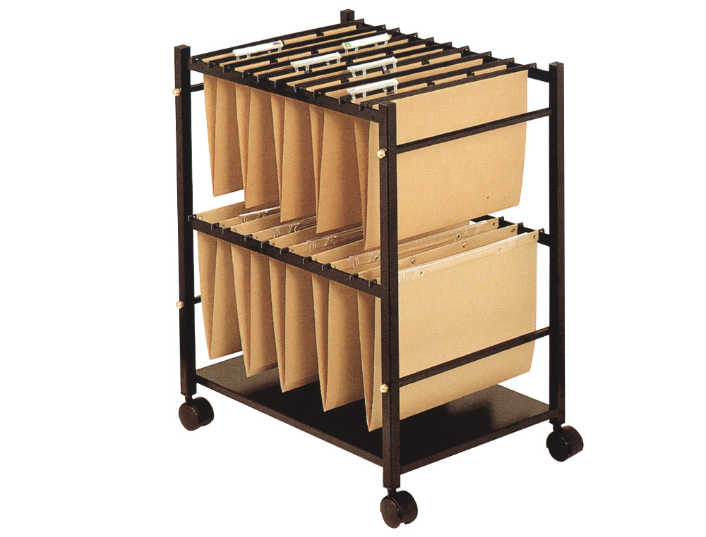 CARRITO PARA CARPETAS COLGANTES Q-CONNECT NEGRO CON RUEDAS PARA CARPETAS TAMAO FOLIO CARRO FIJO