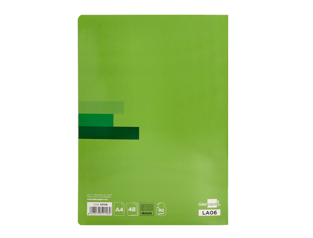LIBRETA LIDERPAPEL SCRIPTUS A4 48 HOJAS 90GR CUADRO 4MM CON MARGEN