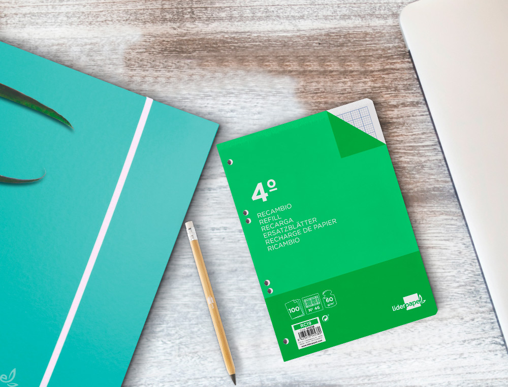 RECAMBIO LIDERPAPEL CUARTO 100 HOJAS 60GR RAYADO N 46 6 TALADROS