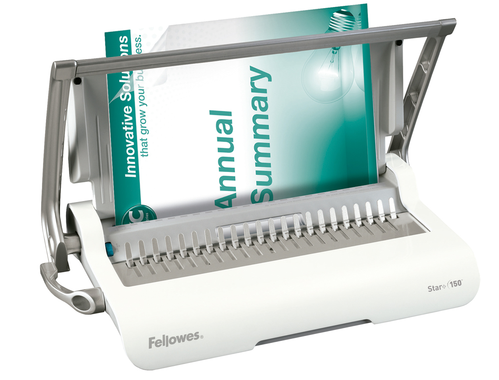 ENCUADERNADORA PARA CANUTILLO FELLOWES STAR+150 PERFORA 15 HOJAS TAMAÑO DIN A4 ENCUADERNA HASTA 150 HOJAS