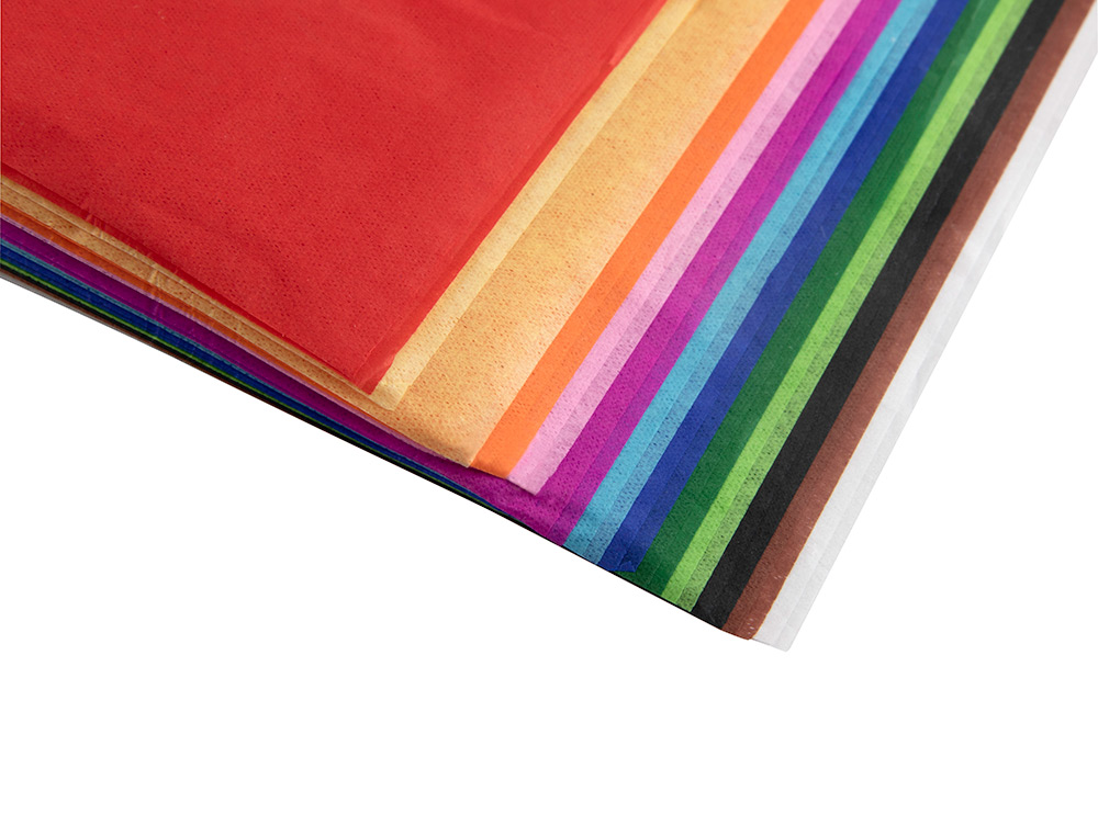 PAPEL SEDA LIDERPAPEL 12 COLORES SURTIDOS 17G/M2 ROLLO DE 24 HOJAS 50X75CM