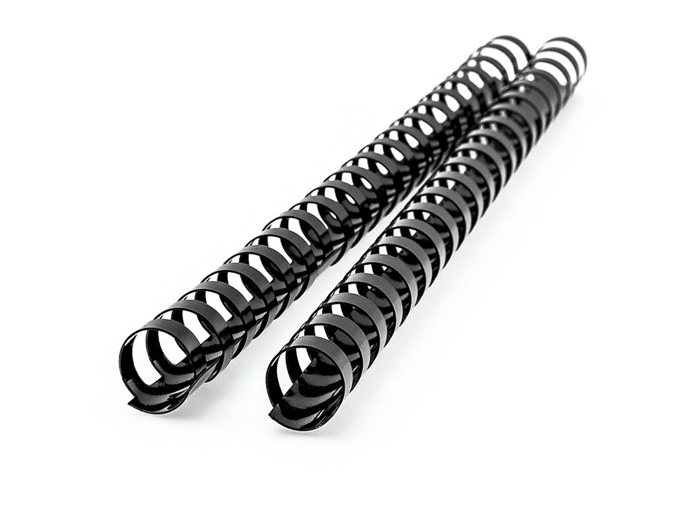 CANUTILLO Q-CONNECT REDONDO 18 MM PLASTICO NEGRO CAPACIDAD 160 HOJAS CAJA DE 50 UNIDADES