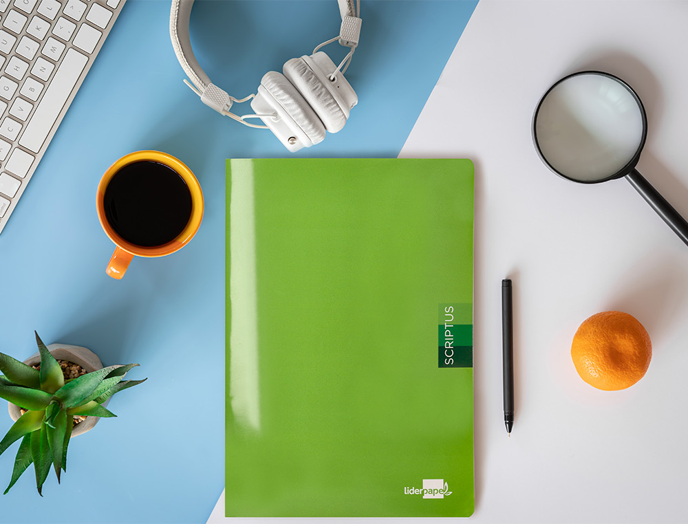 LIBRETA LIDERPAPEL SCRIPTUS A4 48 HOJAS 90GR CUADRO 5MM CON MARGEN COLORES SURTIDOS