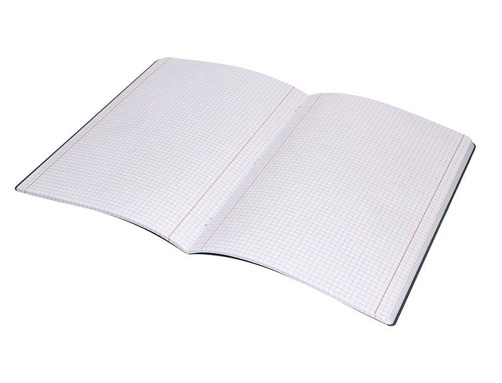LIBRETA LIDERPAPEL 360 TAPA DE PLASTICO A4 48 HOJAS 90GR 5MM CON DOBLE MARGEN TAPA NEGRA
