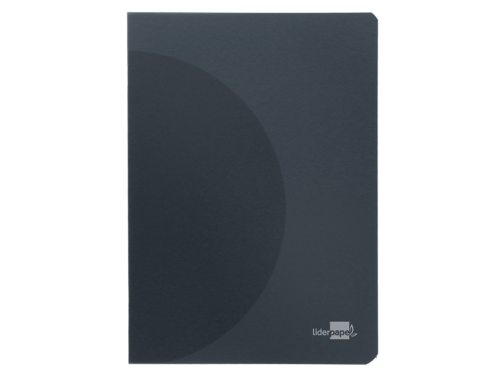 LIBRETA LIDERPAPEL 360 TAPA DE PLASTICO A4 48 HOJAS 90GR 5MM CON DOBLE MARGEN TAPA NEGRA