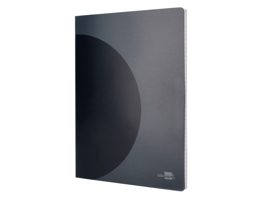 LIBRETA LIDERPAPEL 360 TAPA DE PLASTICO A4 48 HOJAS 90GR 5MM CON DOBLE MARGEN TAPA NEGRA