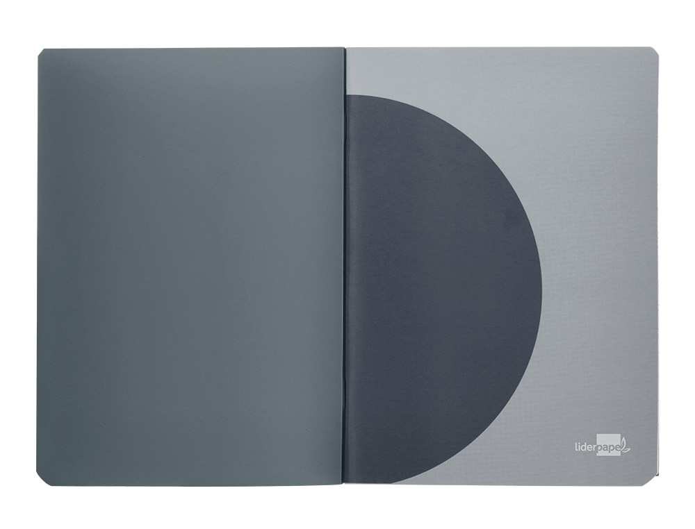 LIBRETA LIDERPAPEL 360 TAPA DE PLASTICO A4 48 HOJAS 90GR 5MM CON DOBLE MARGEN TAPA NEGRA
