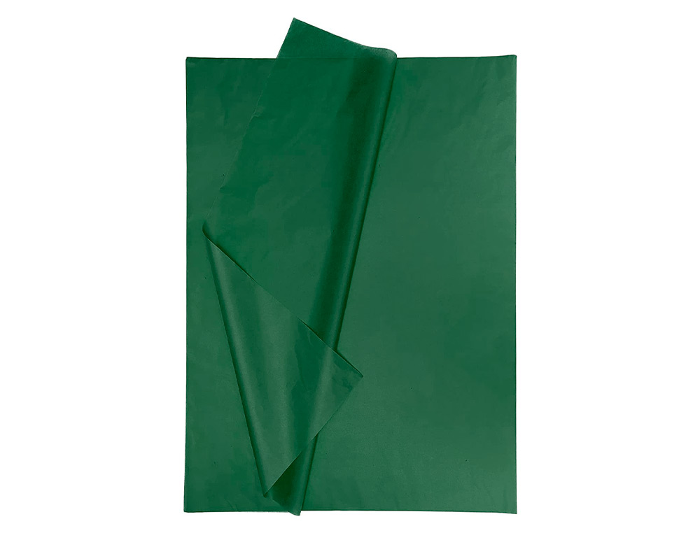 PAPEL SEDA LIDERPAPEL 52X76CM 18G/M2 BOLSA DE 5 HOJAS VERDE OSCURO