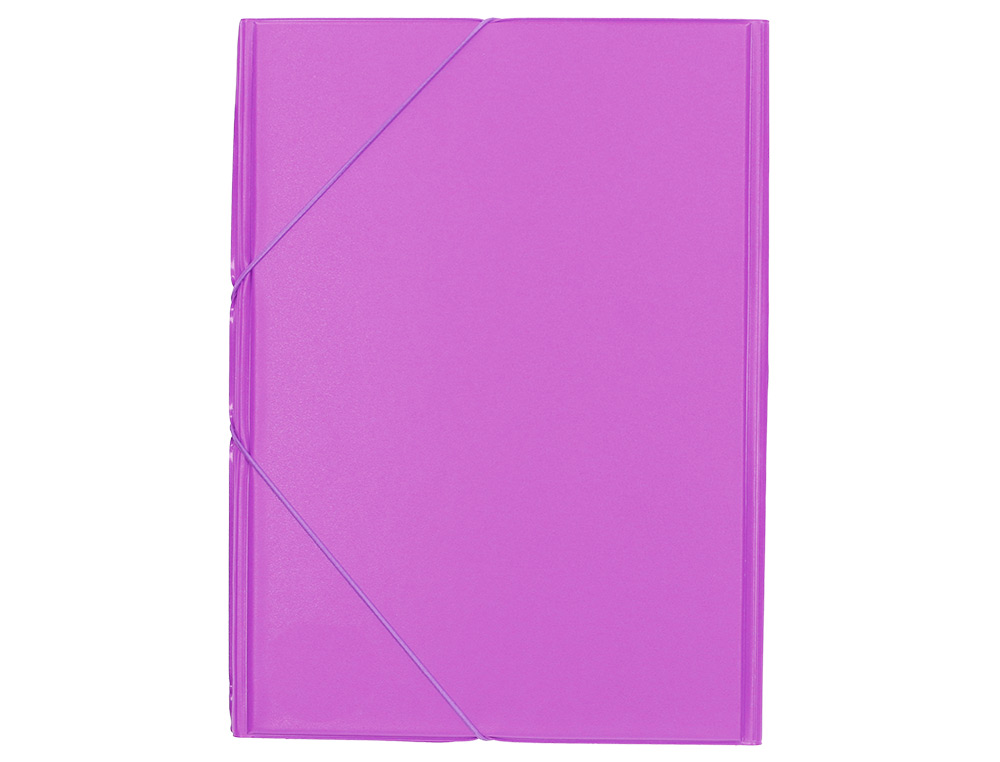 CARPETA LIDERPAPEL GOMAS PLASTICO FOLIO SOLAPAS COLOR LILA