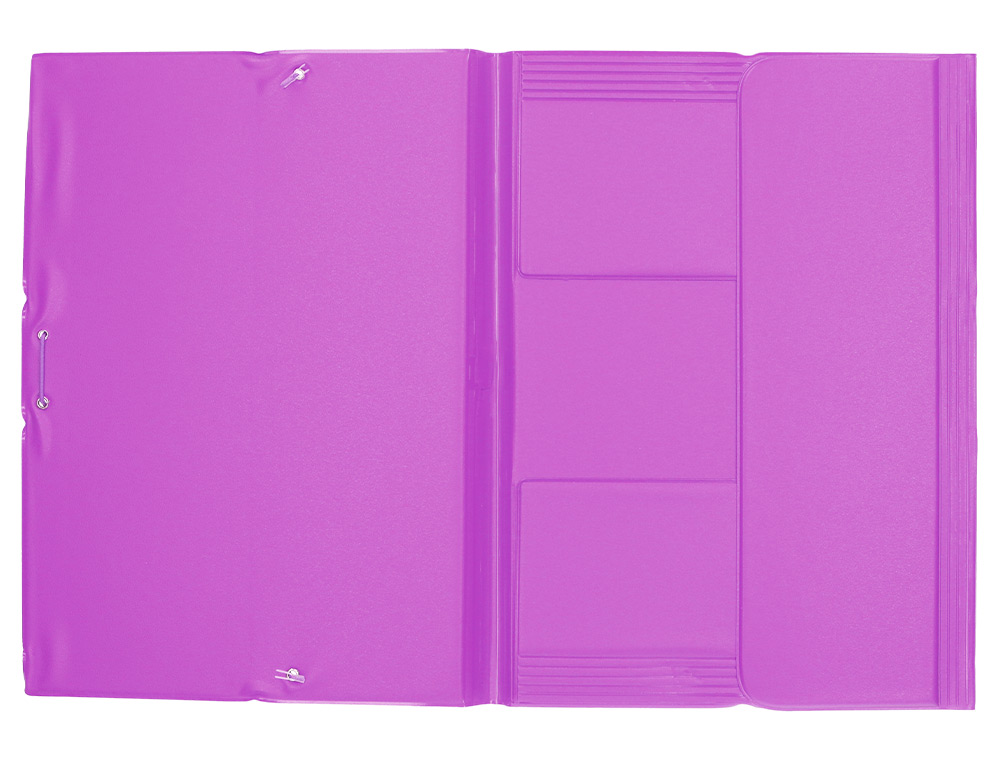 CARPETA LIDERPAPEL GOMAS PLASTICO FOLIO SOLAPAS COLOR LILA