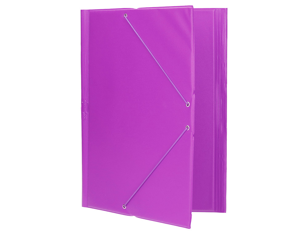 CARPETA LIDERPAPEL GOMAS PLASTICO FOLIO SOLAPAS COLOR LILA